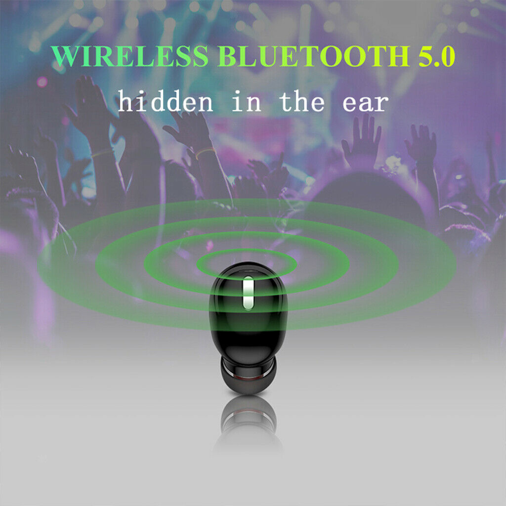 Mini Bluetooth 5.0 In-Ear Wireless Earphone Earbud Headphone Black OPP