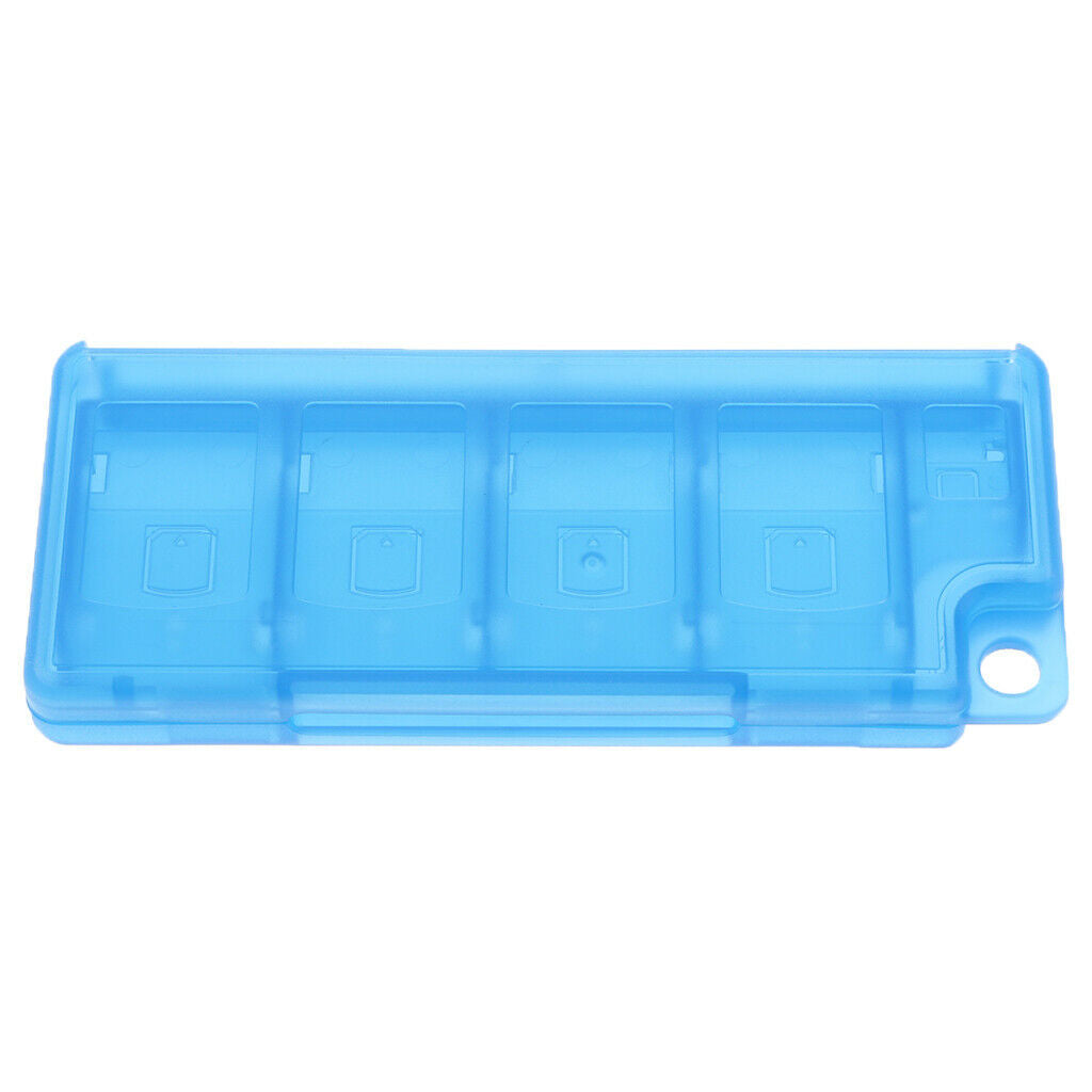 2 Pieces Plastic Game Card Organizer 10 in 1 Storage Box Case Blue Dustproof