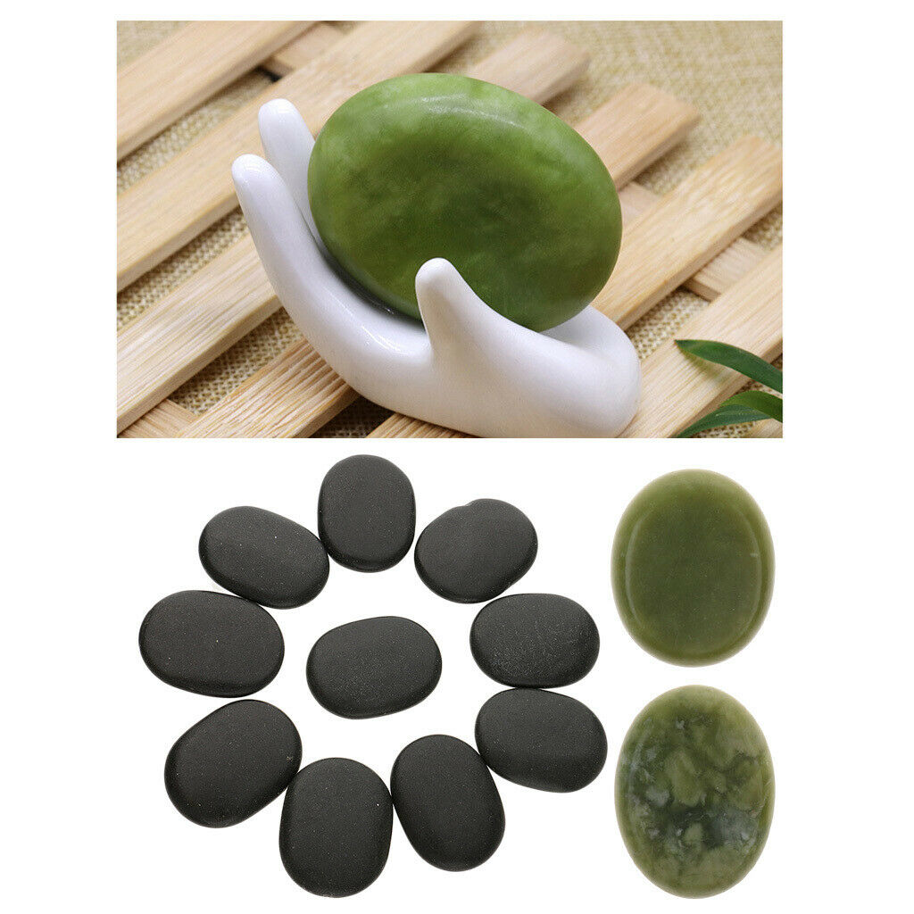 12pcs/ lot Hot Spa Rock Basalt Therapy Massage Lava Natural Jade Stones