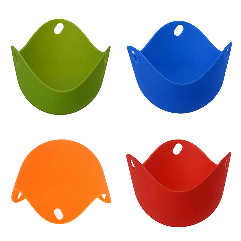 4PCS/Set Silicone Egg Poacher Poaching Pods Pan Non Stick Egg Baking Cups To TL