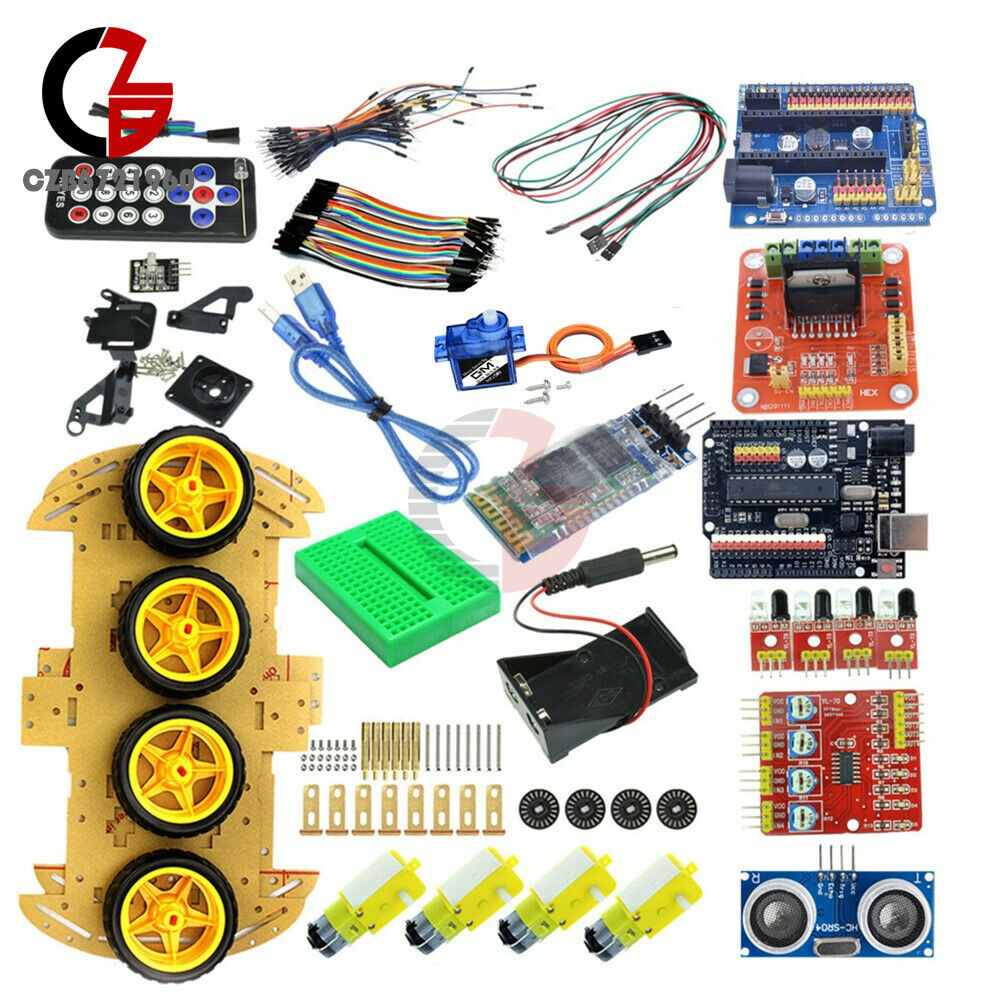 Smart Car Kits + UNO R3 + Nano V3.0 I/O Shield + L298N Motor Driver Bluetooth