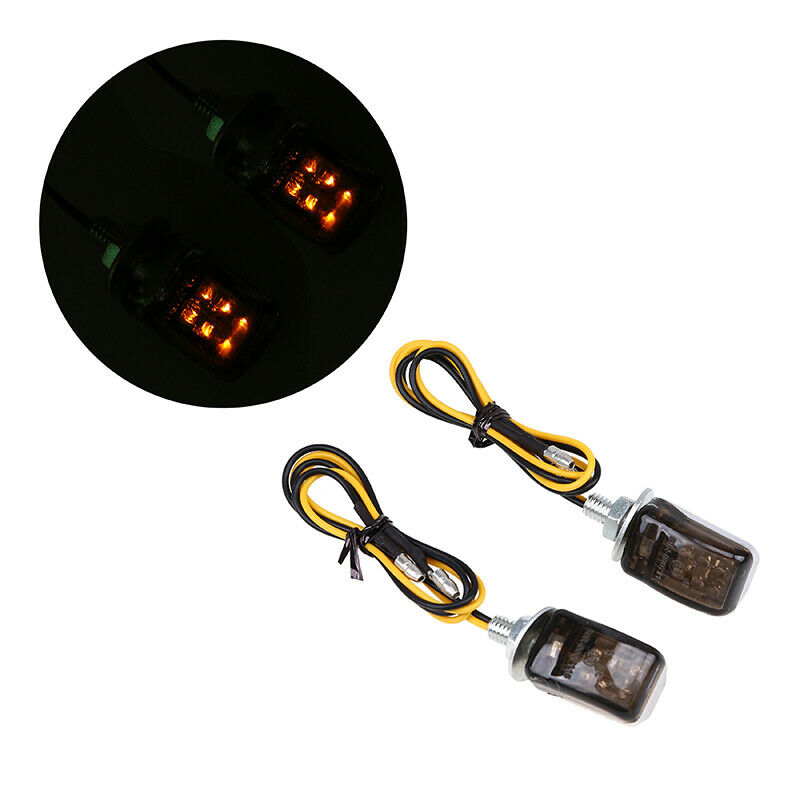 6mm LED Black ABS Motorcycle Turn Signal Lights 12V Indicators Universal Blinker