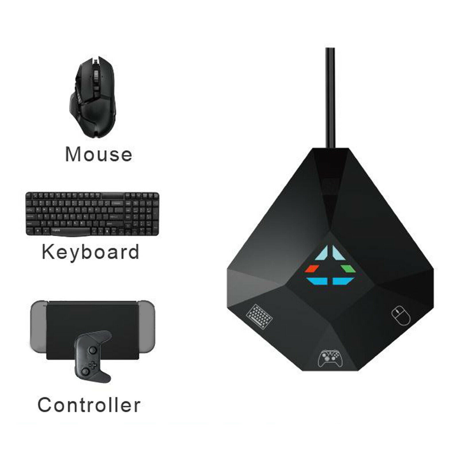 Black Keyboard and Mouse Converter Adapter for N-Switch PS4/3 Professional
