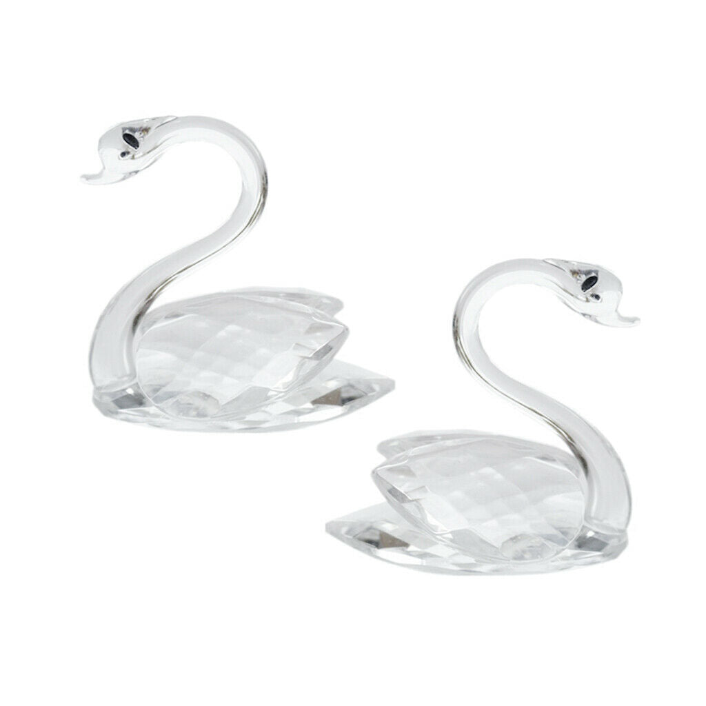 2 Pieces Romantic Clear Crystal Rhinestone Swan in Packing Box Wedding Party