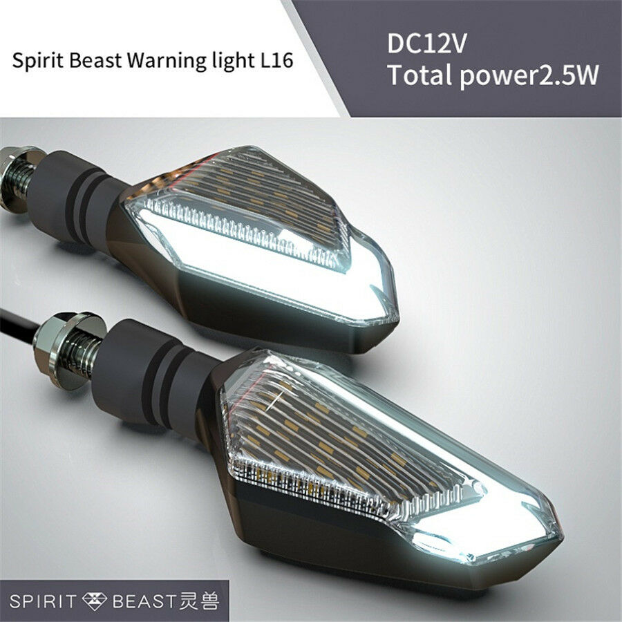 DC12V Yellow Warning Lamp+Blue Daytime Running Light For Motorbike Street Bike
