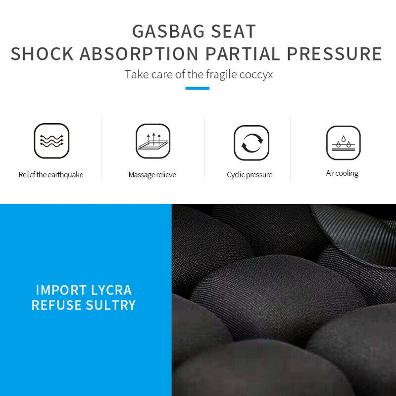 Motorcycle Rear Passenger Seat Inflation Air Cushion Pad Breathable Scooter Mat