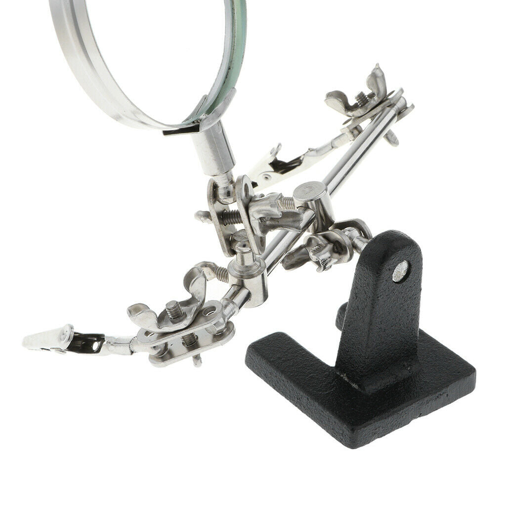 5X Magnifying Glasses Auxiliary Clip Magnifier Support For Soldering Jewelry