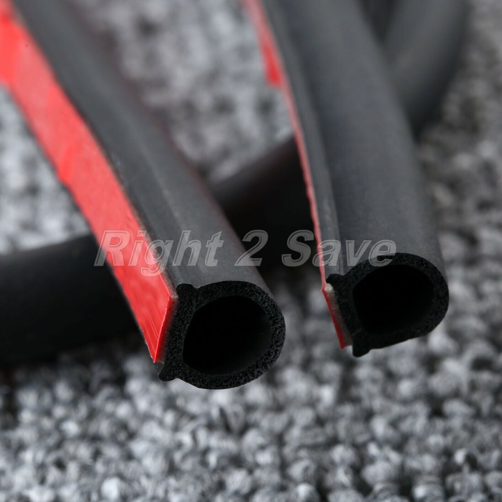 8M Small D-Shape Moulding Black Rubber Strip Car Door Edge Seal Weather-strip