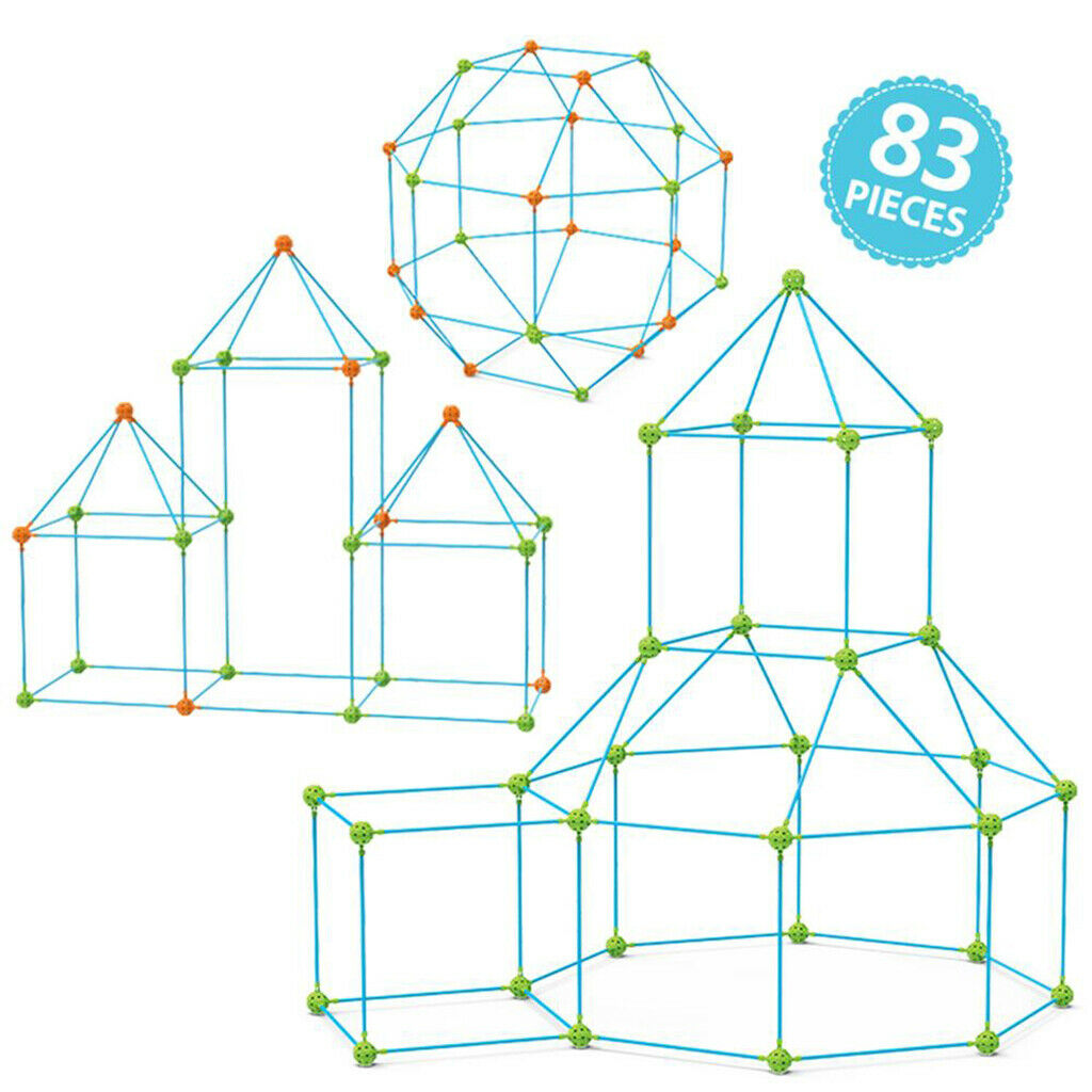 Building Kits 85Pieces Kids Construction Fort DIY Play Tent Toys for Kids