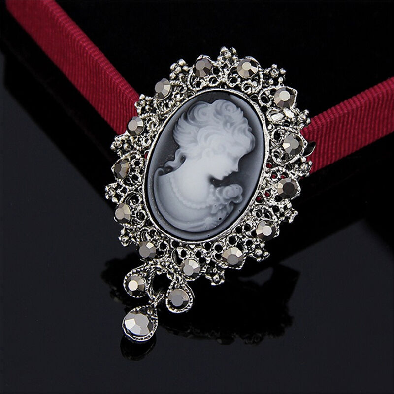 Fashion Cameo VicFFrian Style crystal Wedding Party Women Pendant Brooch Pin DD