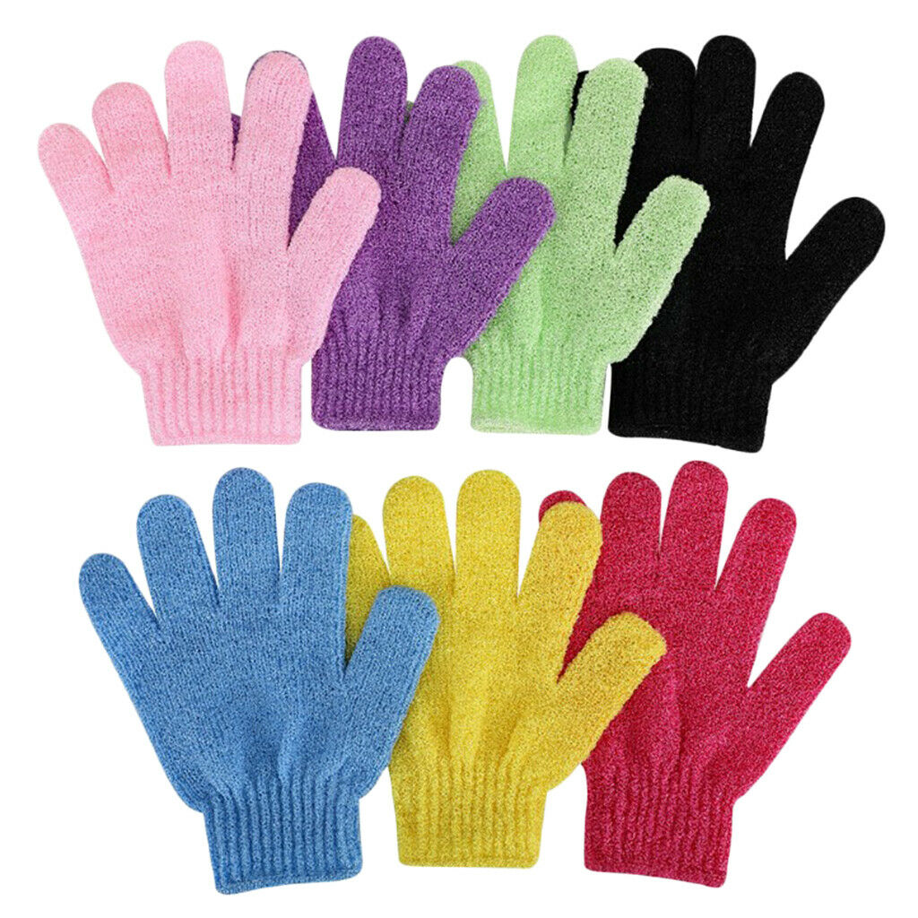 7 Pcs Shower Bath Mitts Exfoliating Body Scrub Gloves for Skin Spa Massage
