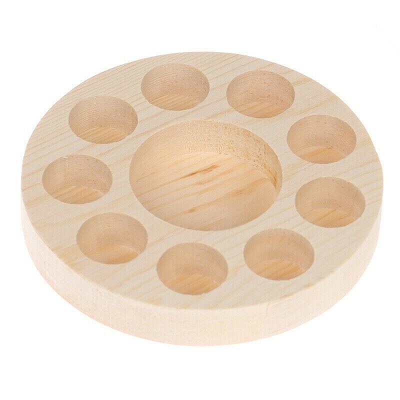 Essential Oil Display Stand Holder Organizer Shelf Round Wooden 10 Slot Rack