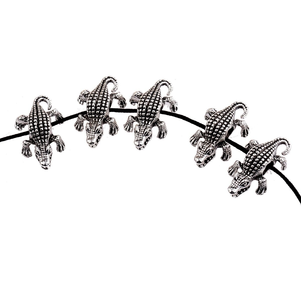 10 Pieces DIY Crocodile Head Beaded For Bracelets Connector Beads Charm Beads