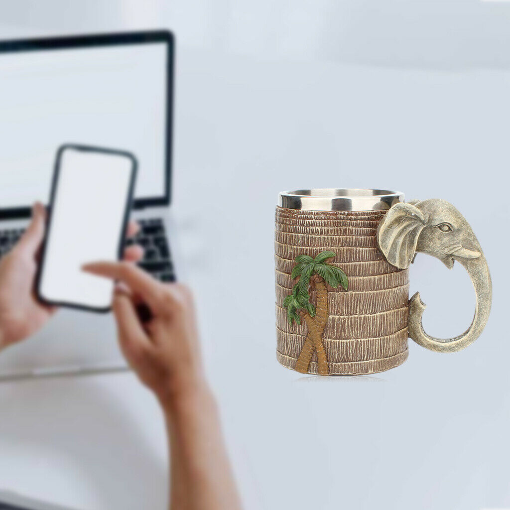 Wooden Barrel-Beer Mug 600ML Wood Stainless Steel Cup Wall Cocktail Mug