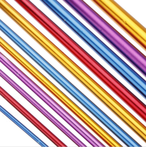 11pcs 10.6" Aluminum TUNISIAN AFGHAN Crochet Hook Knit Needles Set 2-8mm