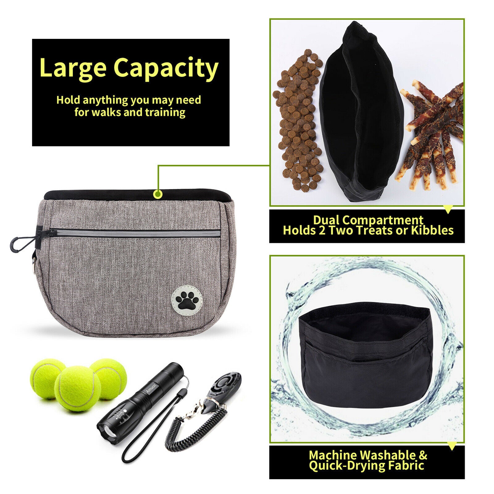Portable Outdoor Durable Dog Training Bag Food Storage Pouch Holder Food