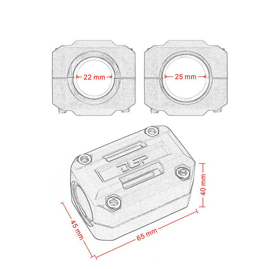 22/25/28mm Universal Motorcycle Engine Protection Guard Bumper Decor Block x2Pcs