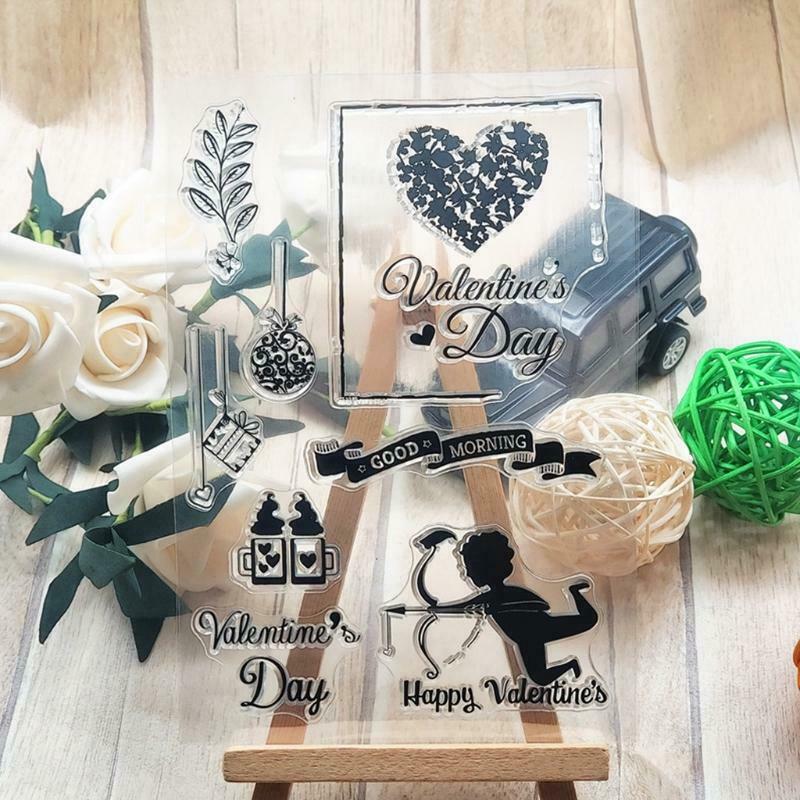 Happy Valentine's Day Silicone Clear Seal Stamp DIY Scrapbooking Embossing Photo