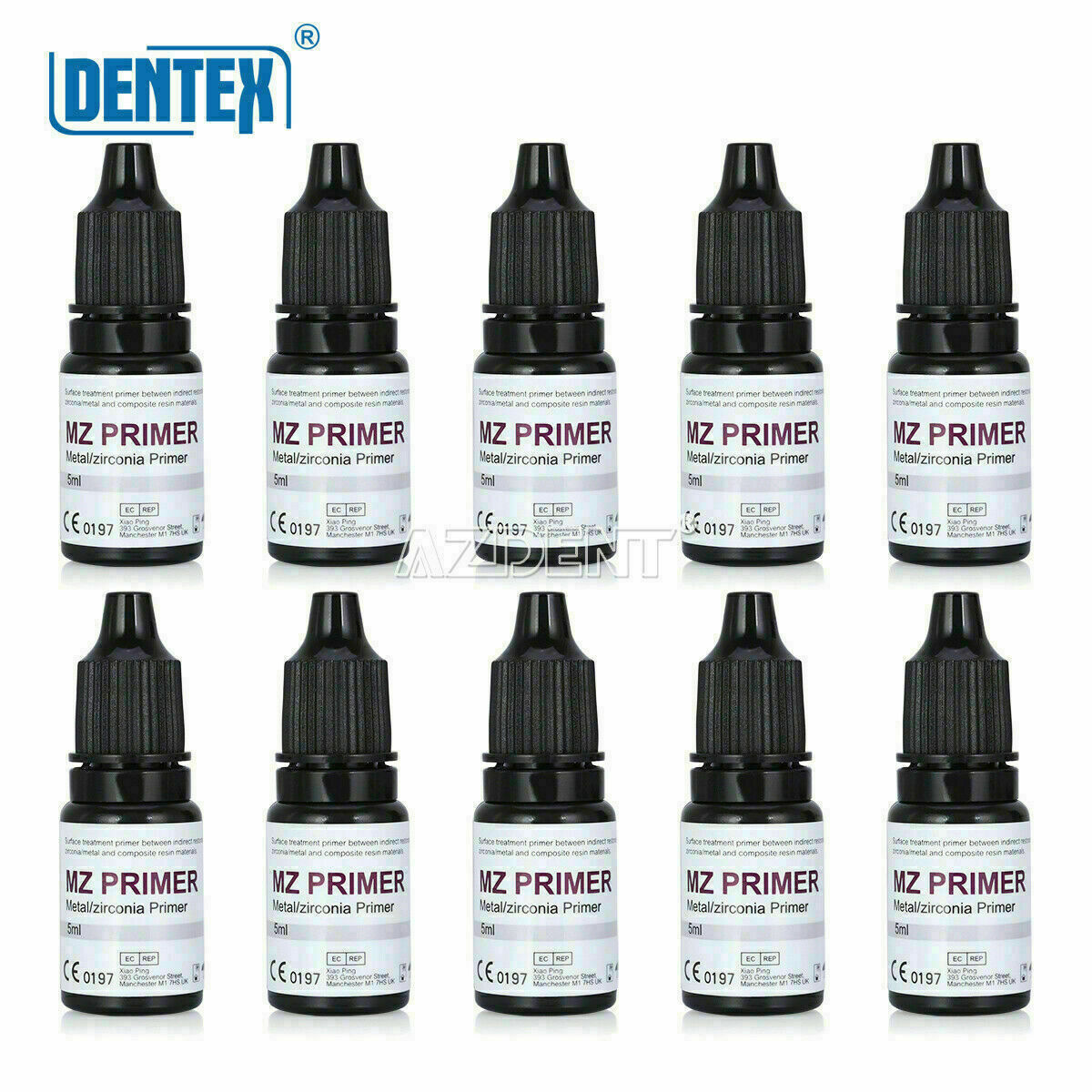 5Bottle DENTEX Dental Composite to Bond & Repair MZ Primer Metal Zirconia Primer