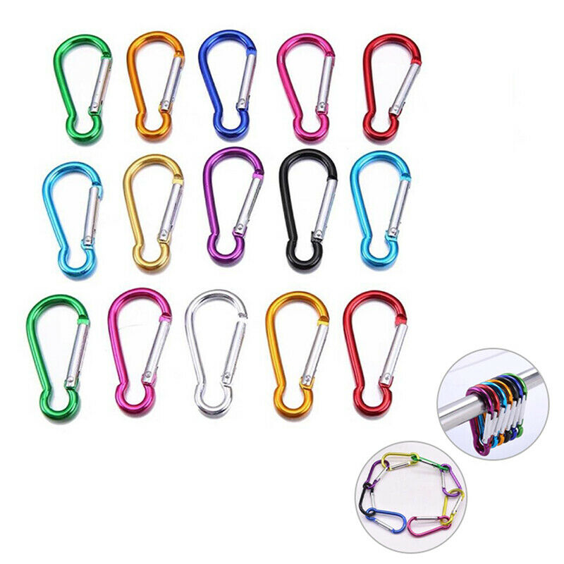 10pcs Climbing Button Carabiner Outdoor Sports Multi  Safety Buckle Keych Kt