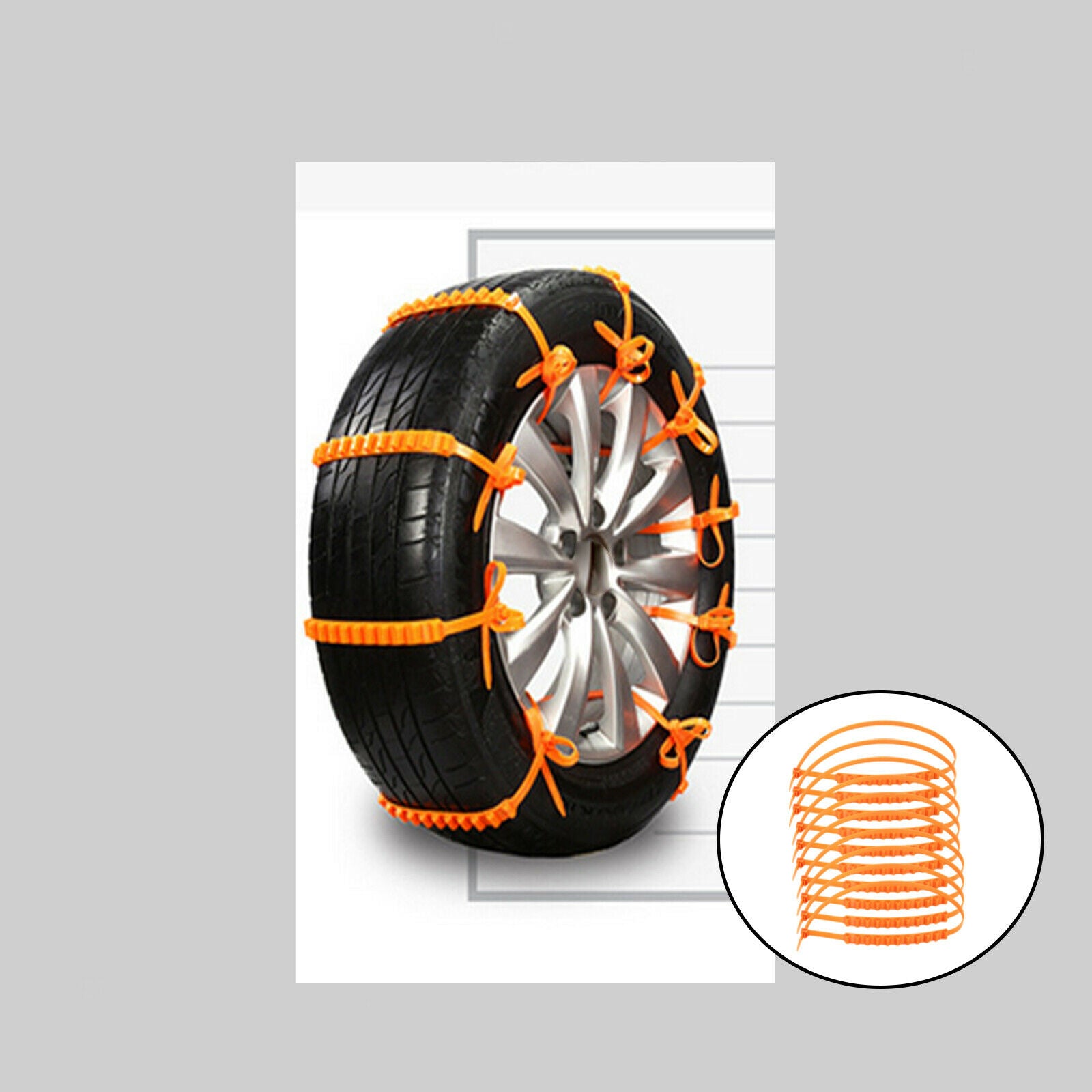 10 PCS Snow Tire Chain for Car Truck Anti-Skid Emergency Winter Driving