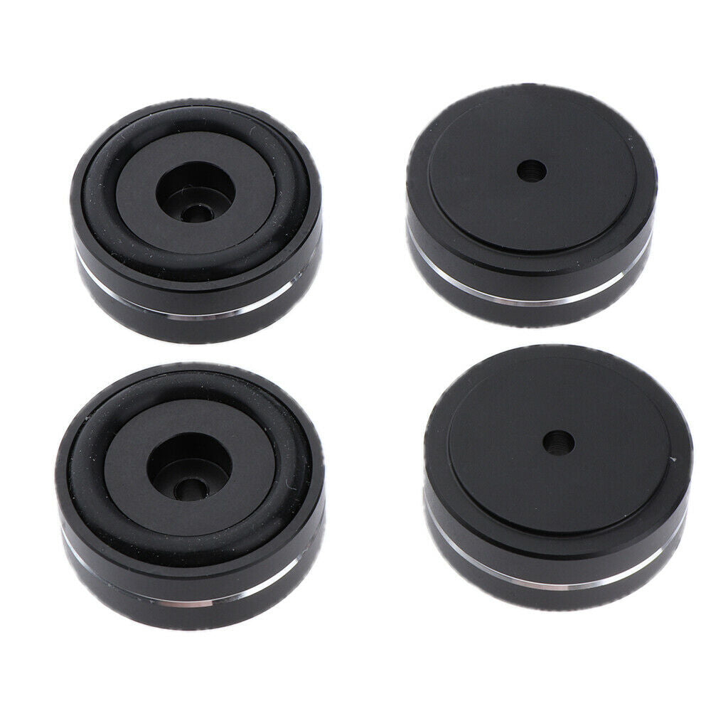 4x 40*15mm Aluminum Isolation Feet Pad Stand Base For CD Turntable Radio AMP