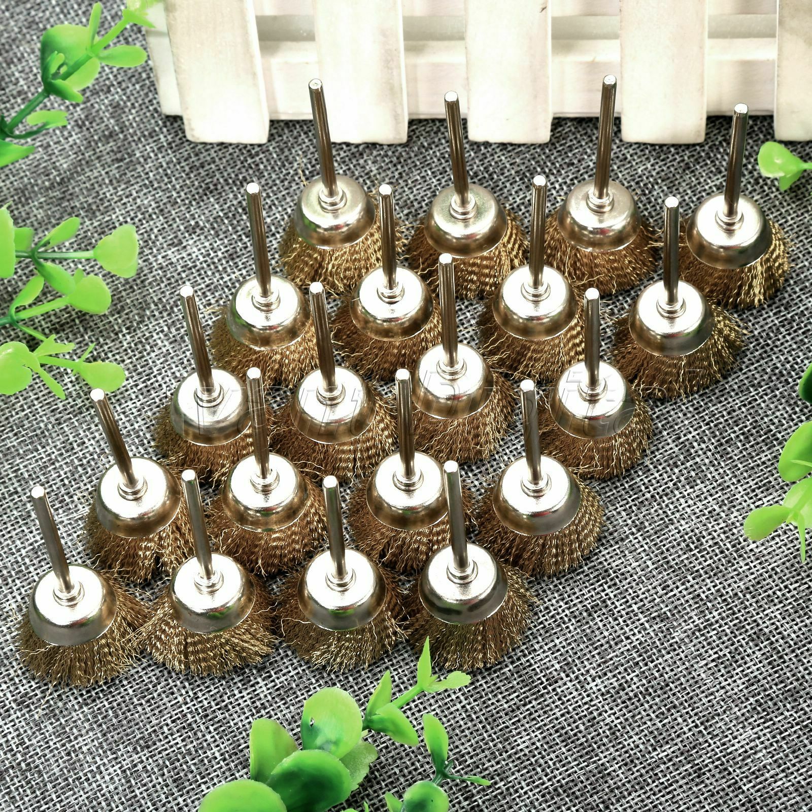 20pcs 25mm Brass Wire Wheel Brushes Bowl Polishing Rotary Tool Power Accessories