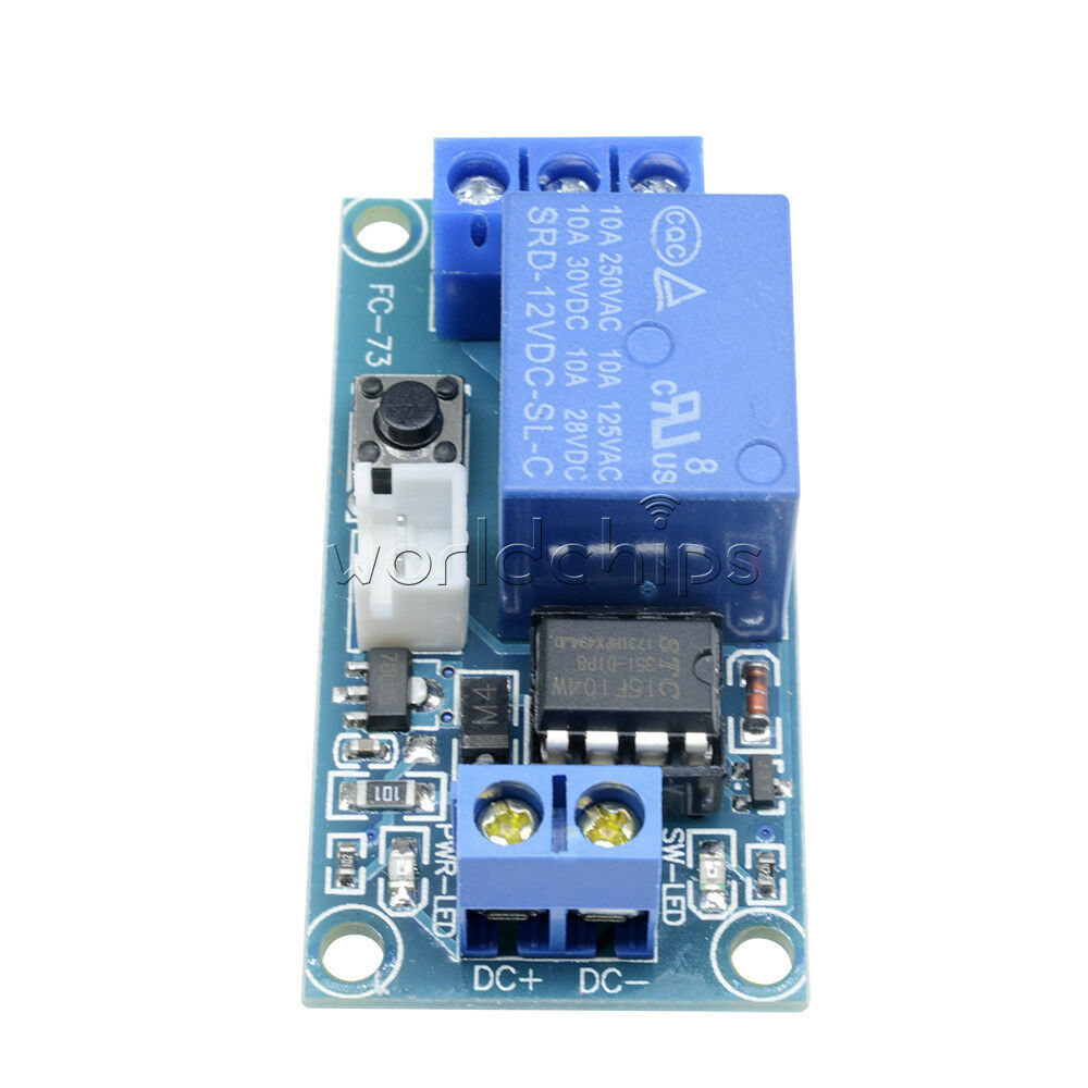 12V 1-Channel Latching Relay Module with Touch Bistable Switch MCU Control