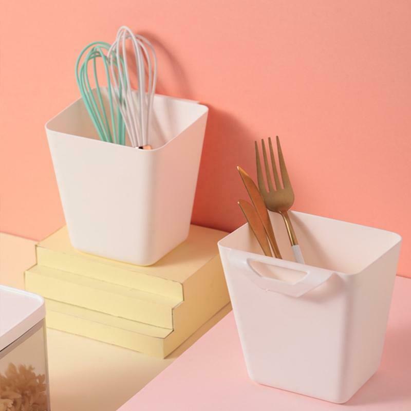 Storage Basket Plastic Back Hanging Bucket Portable Remote Control Organizer