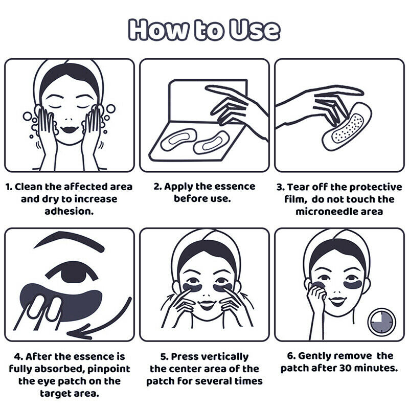Eye Patch Hyaluronic Acid Microneedle Eye Pads Whitening Moisturizing Wri.l8