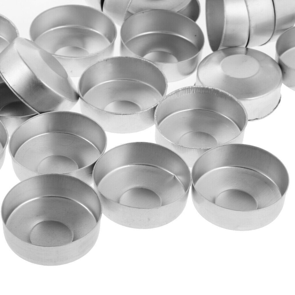 100 Pieces Turned Edge Empty Aluminum Case Tealight Cups Containers + 100PCS