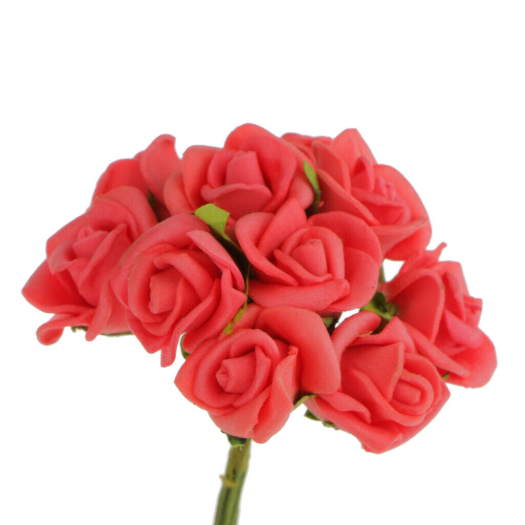 100 Xmini Artificial Roses Flowers Bouquet Home Wedding Bridal