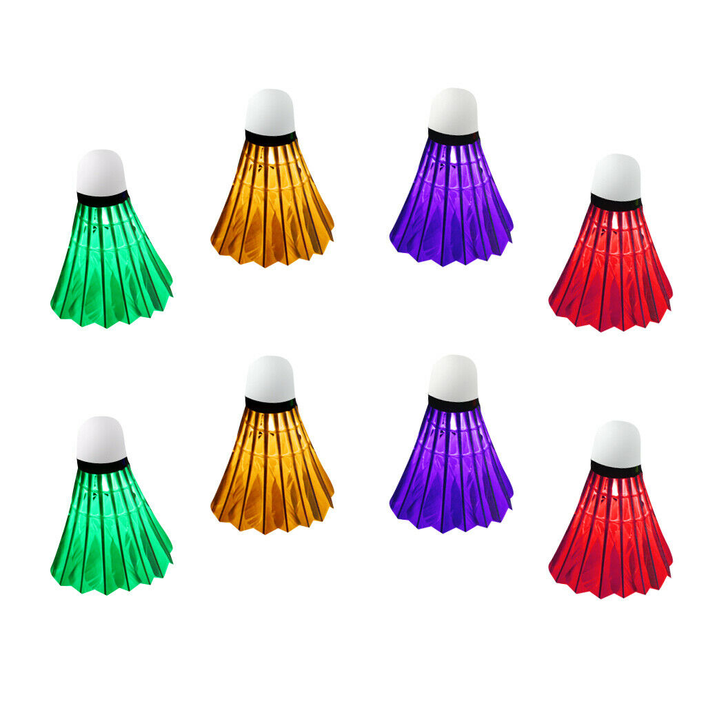 8 Pcs / Pack Colorful LED Lighting Badminton Shuttlecock Dark Night