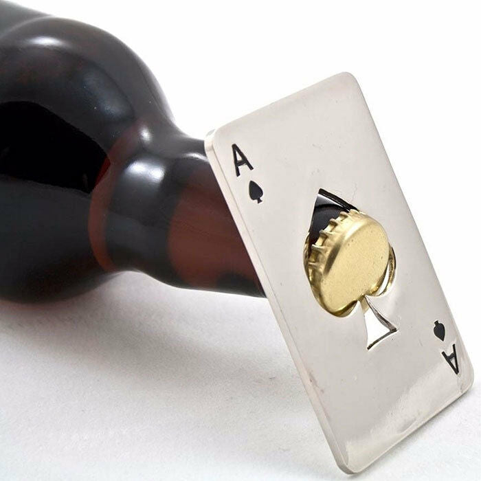Bottle Opener Ace Pique Poker Casino Beer Steel New Stainless