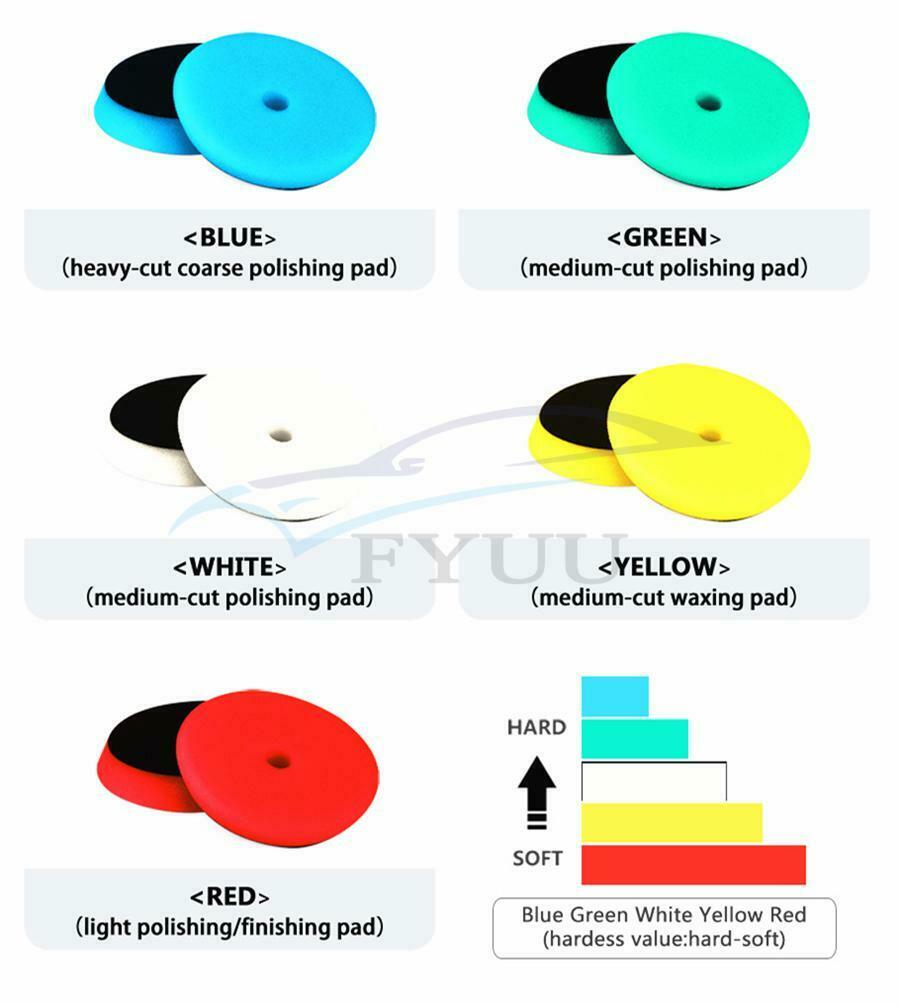 5Pcs 6" inch 150mm Waxing Pad Sponge Polishing Foam Pads For RO/DA Car Polisher
