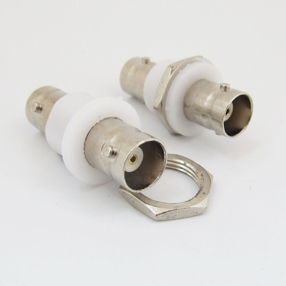 10pcs BNC Female to BNC Female Straight Coupler Adapter Connector White Bulkhead