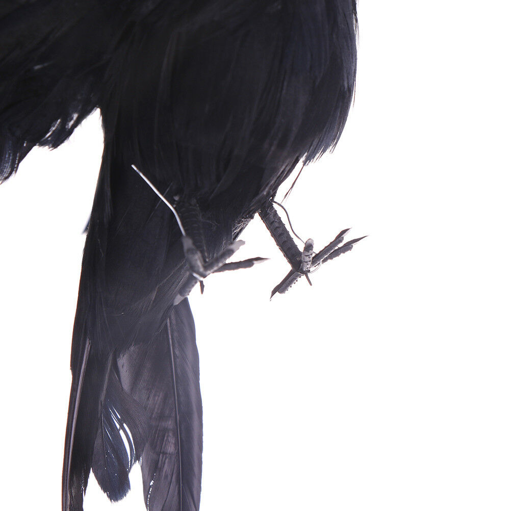Artificial crow garden flocked halloween decoration birds crow decoy raven H Pb