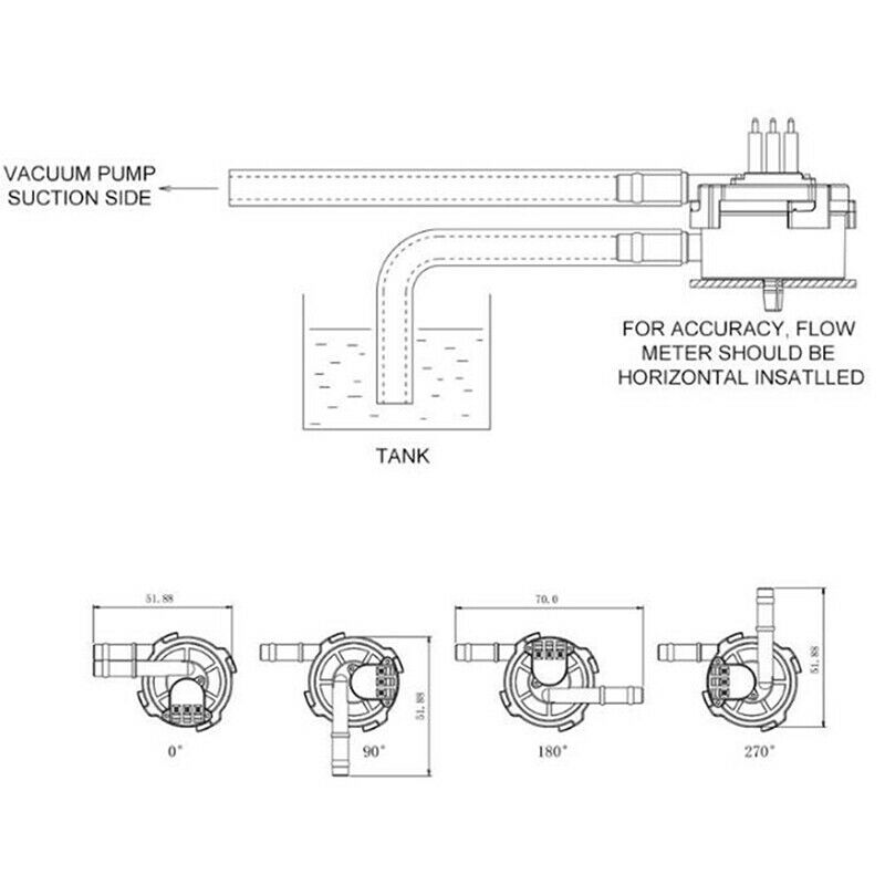 5-18V 6mm Hose Barb End Water flow Sensor 75-570ml/min For Hot Water Heat.l8