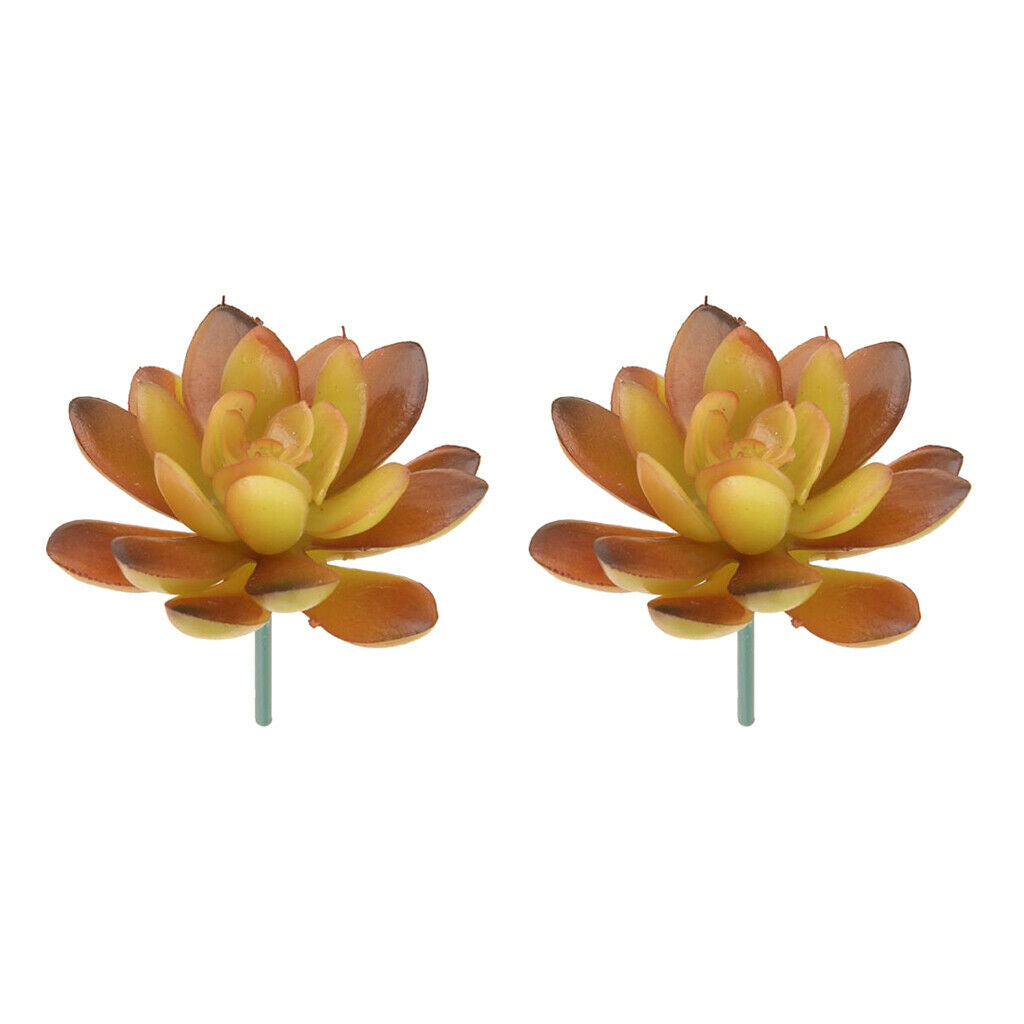 2 Pcs Artificial Stem Succulent Artificial Plant Foliage Home Garden Decor