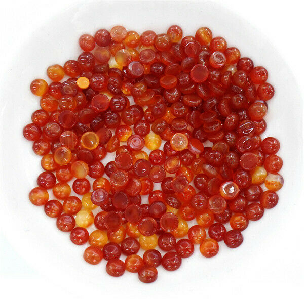 100Pcs 6x3mm Wholesale Red Agate Round Cab Cabochon DIY Jewelry Making HH8443