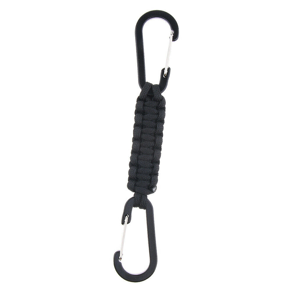 Paracord Keychain Carabiner Survival Tool with Carabiner Black