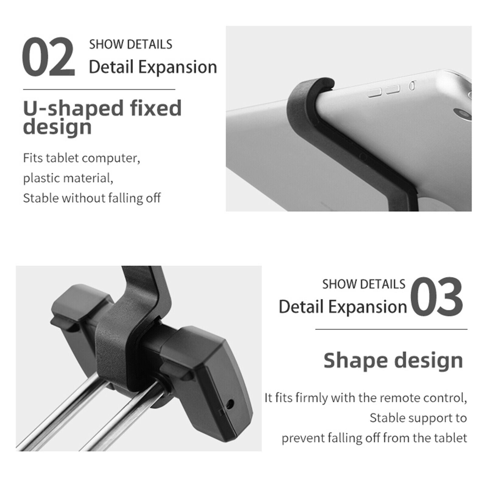 Adjustable Tablet Extension Bracket Holder for DJI Mavic Air 2 Drone Black