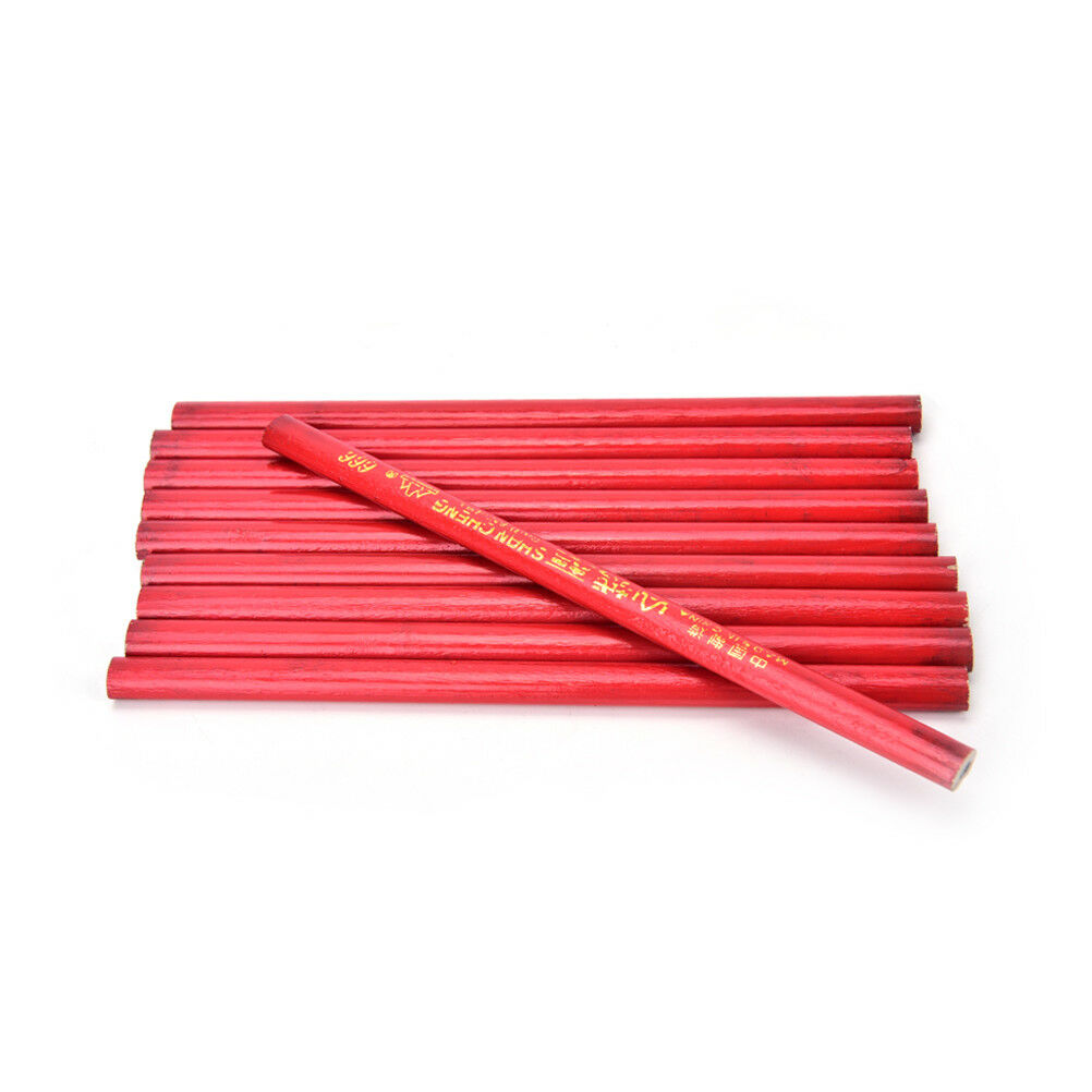 10x 175mm Carpenters Pencils Black Lead For DIY Builders Joiners Woodworking DD