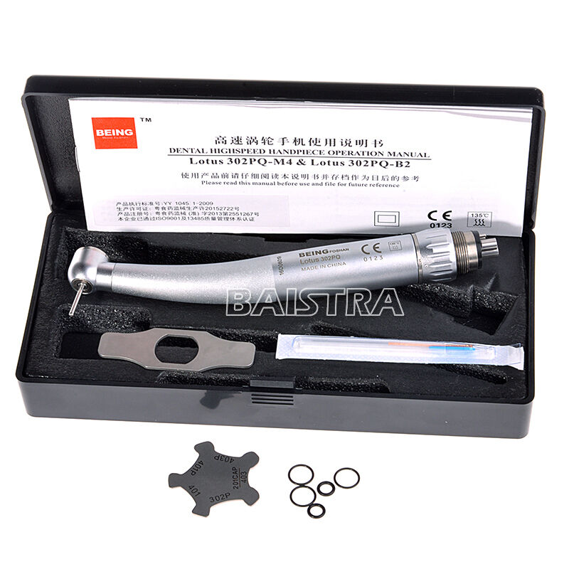 Dental BEING 4 Holes High Speed Push Button Handpiece Lotus 302PQ Quick Coupling