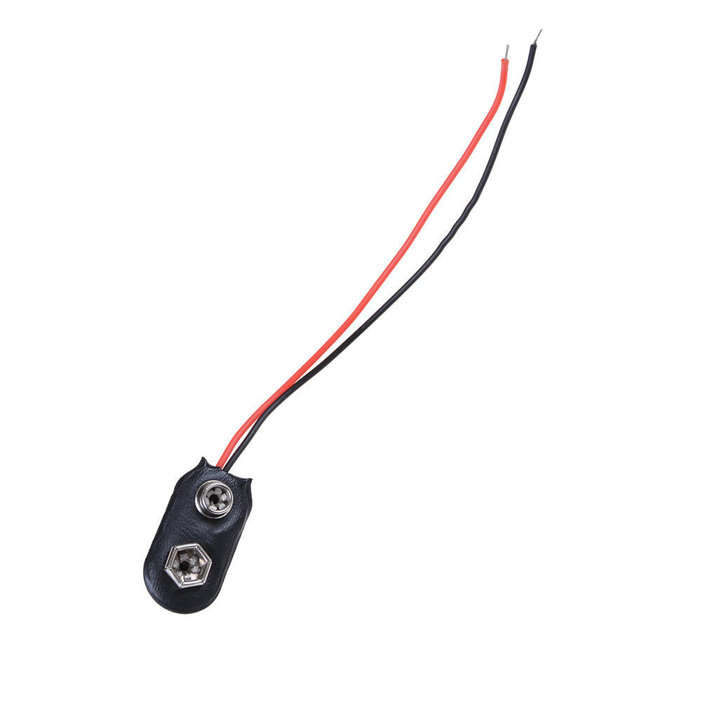 10Pcs 9V Battery Snap Holder Clip Connector Hard Shell 10CM Cable Lead  TH
