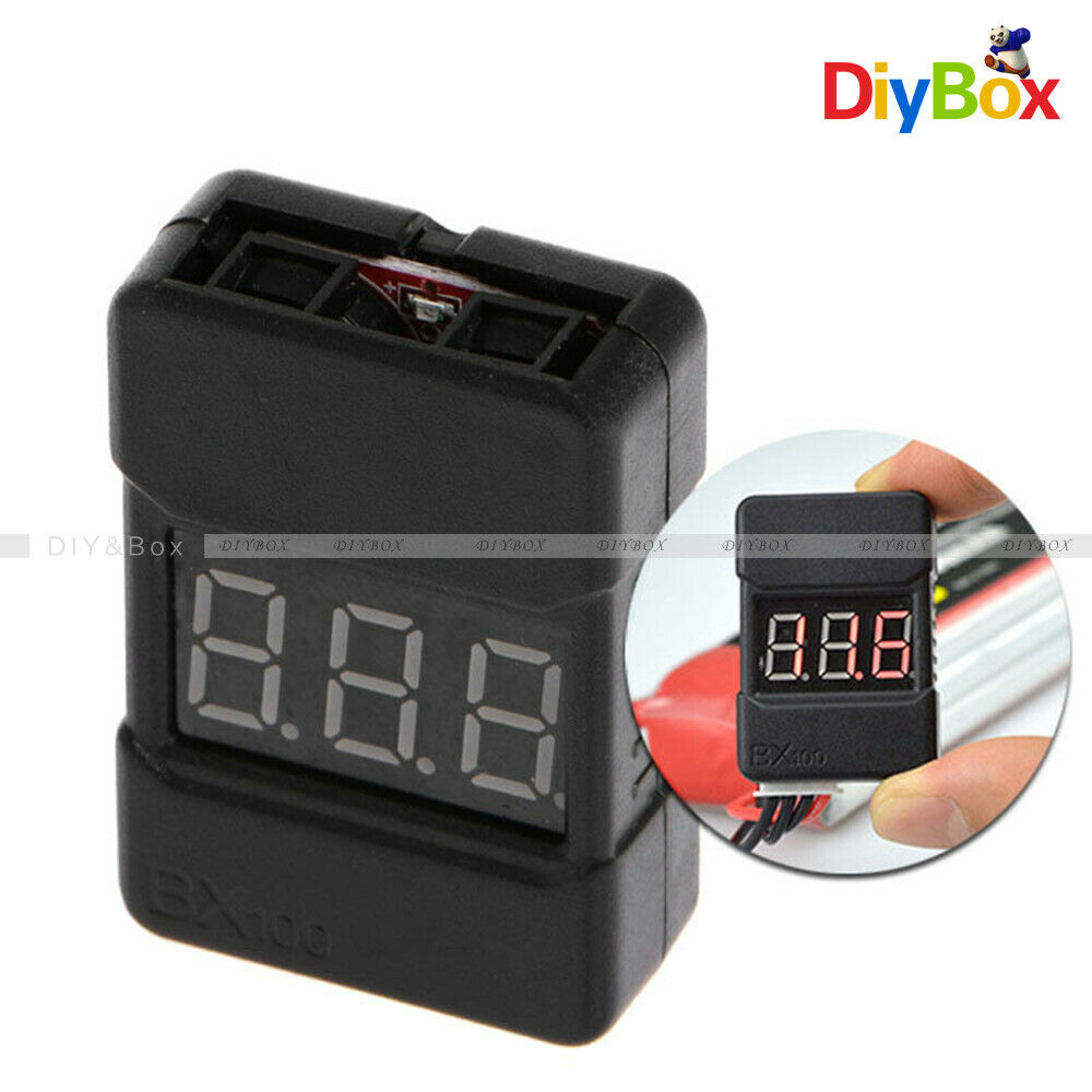 BX100 1-8S Lipo Battery Voltage Tester/ Low Voltage Buzzer Alarm w/ Dual Speak