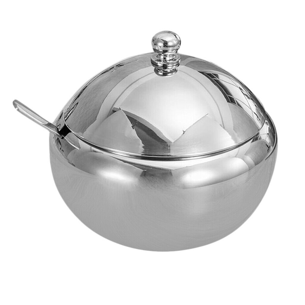Seasoning   Jars   with   Spoons   Stainless   Steel   Spice   Jars   Condiment