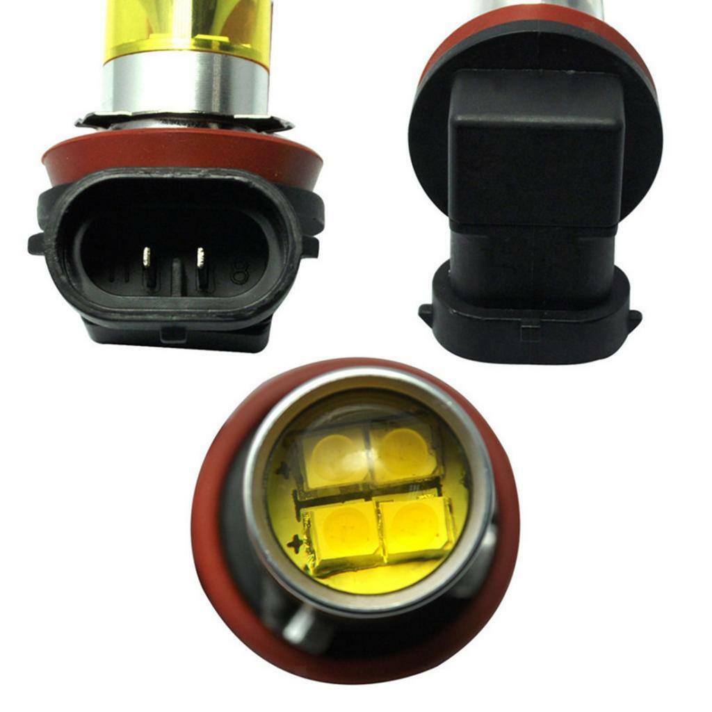 Pair H11 H8 H9 100W LED Fog DRL Driving Lights Car Head Light Bulbs Yellow