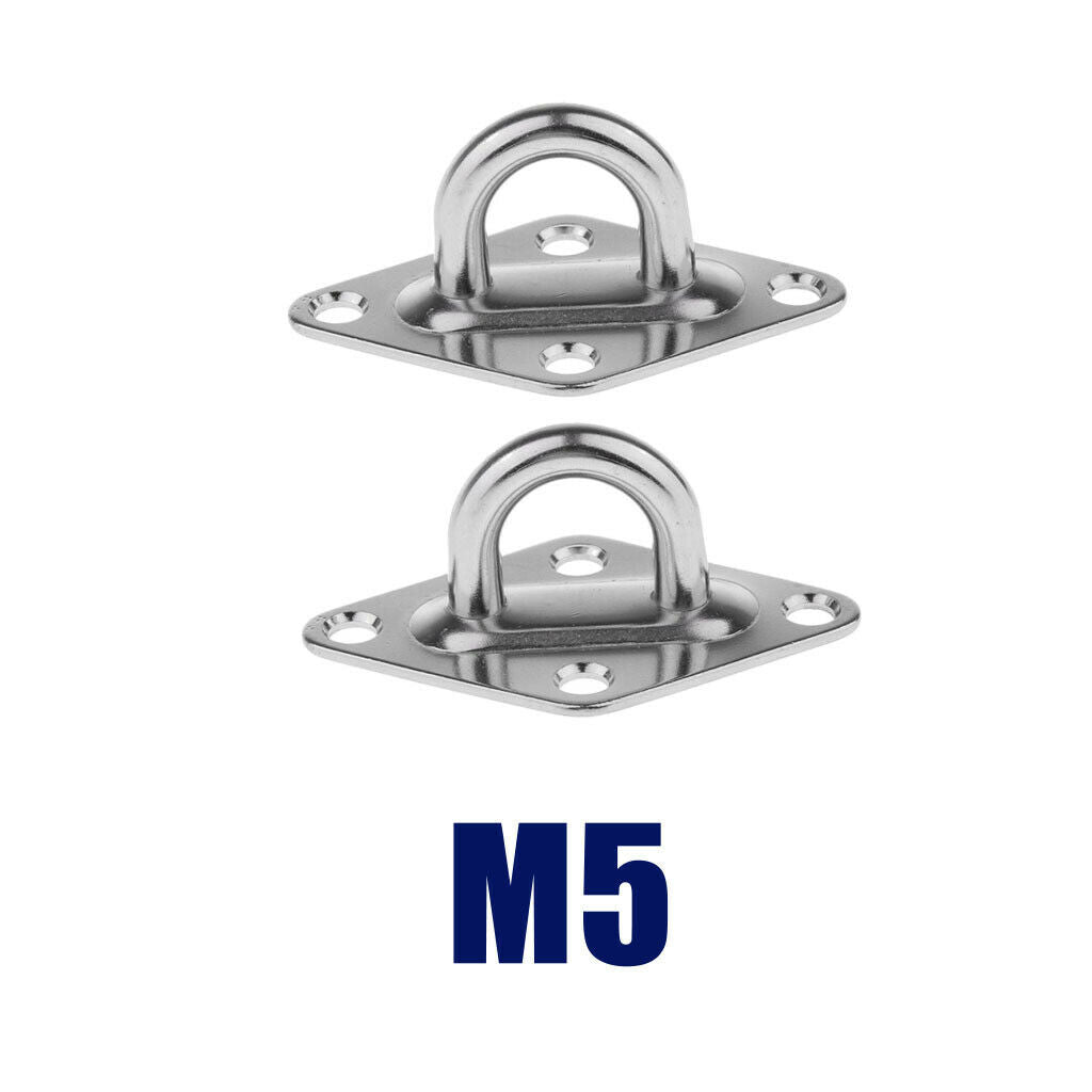 2x Stainless Diamond Pad Eye Durable for Swings polished finish Widely Use