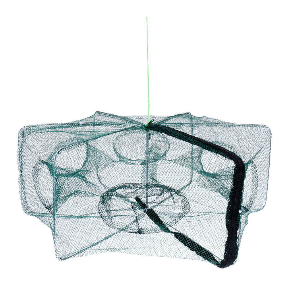 Foldable Fishing  Net Trap Cast Dip Cages Fish Prawn Shrimp Net 6 Holes